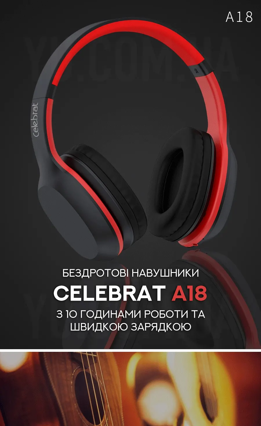 Бездротові навушники Celebrat A18 з 10 годинами роботи та швидкою зарядкою Бездротові навушники Celebrat A18 з 10 годинами роботи та швидкою зарядкою